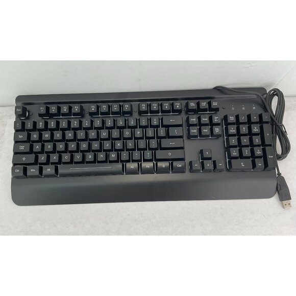 Gaming Keyboard, 104 Keys All-Metal Panel, Light Up Wired Keyboard for PC Mac Ga - Picture 6 of 10